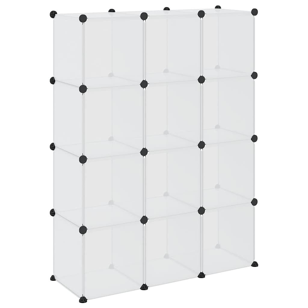 kubeformede opbevaringskasser 12 stk. PP transparent