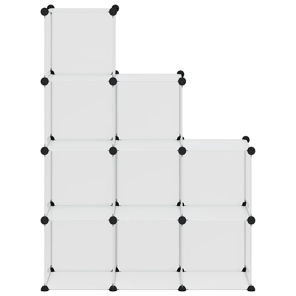 kubeformede opbevaringskasser 9 stk. PP transparent