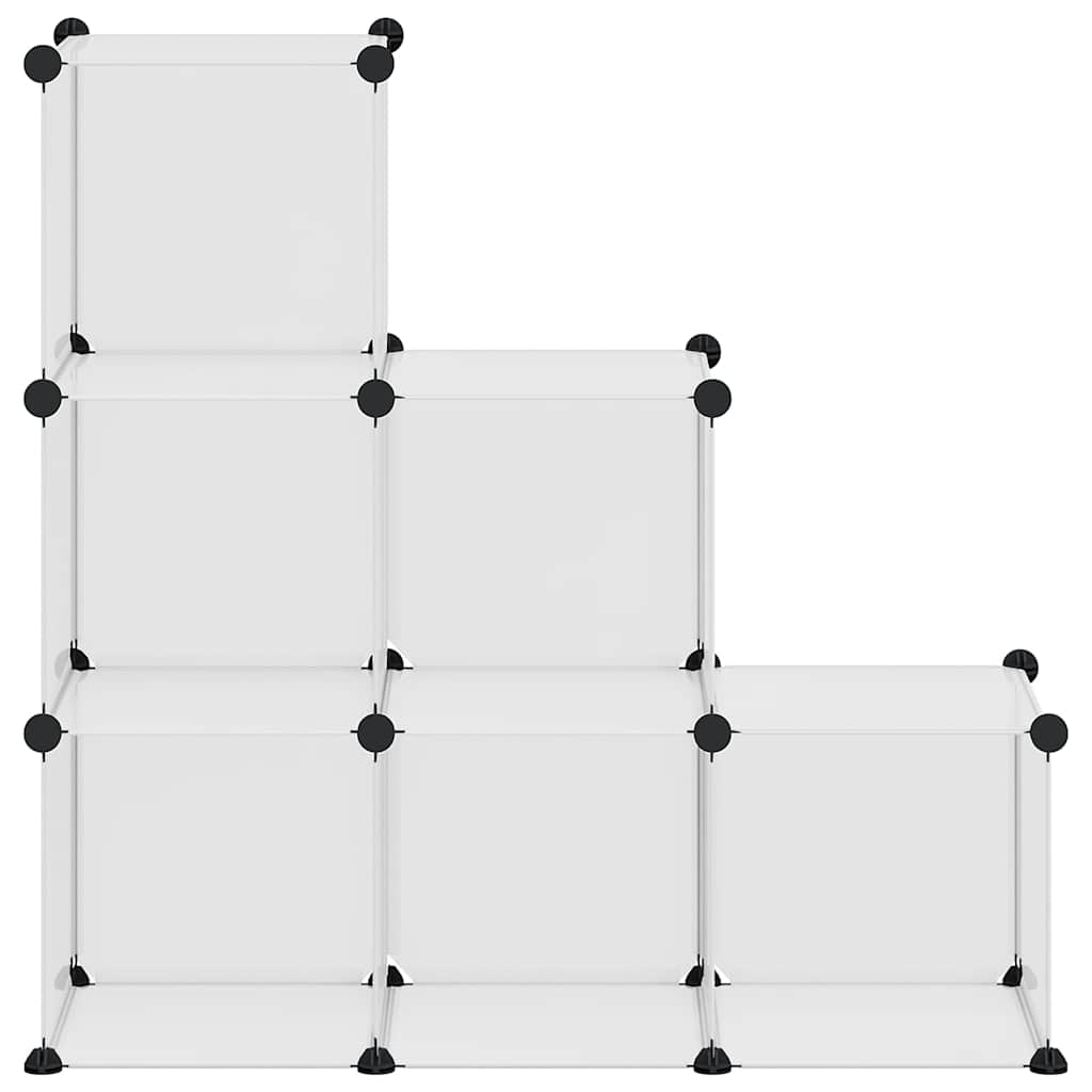 kubeformede opbevaringskasser 6 stk. PP transparent
