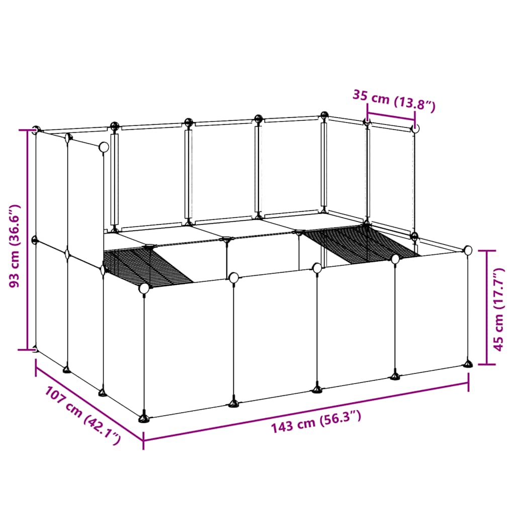 lille dyrebur 143x107x93 cm PP og stål transparent