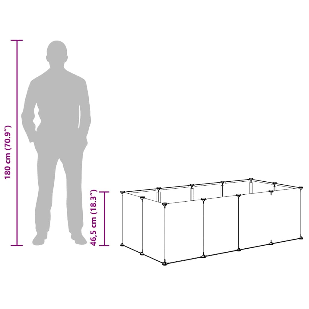 lille dyrebur 144x74x46,5 cm PP og stål sort