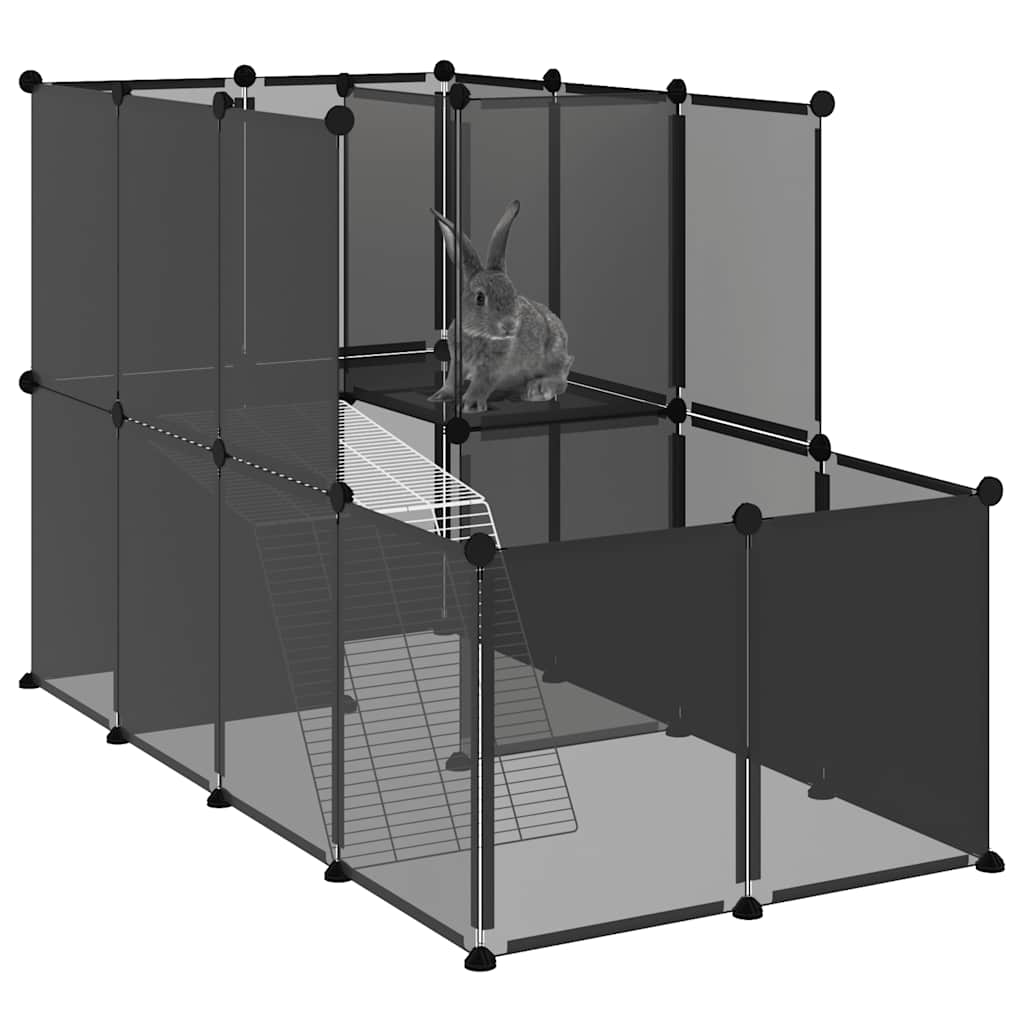 lille dyrebur 142x74x93 cm PP og stål sort