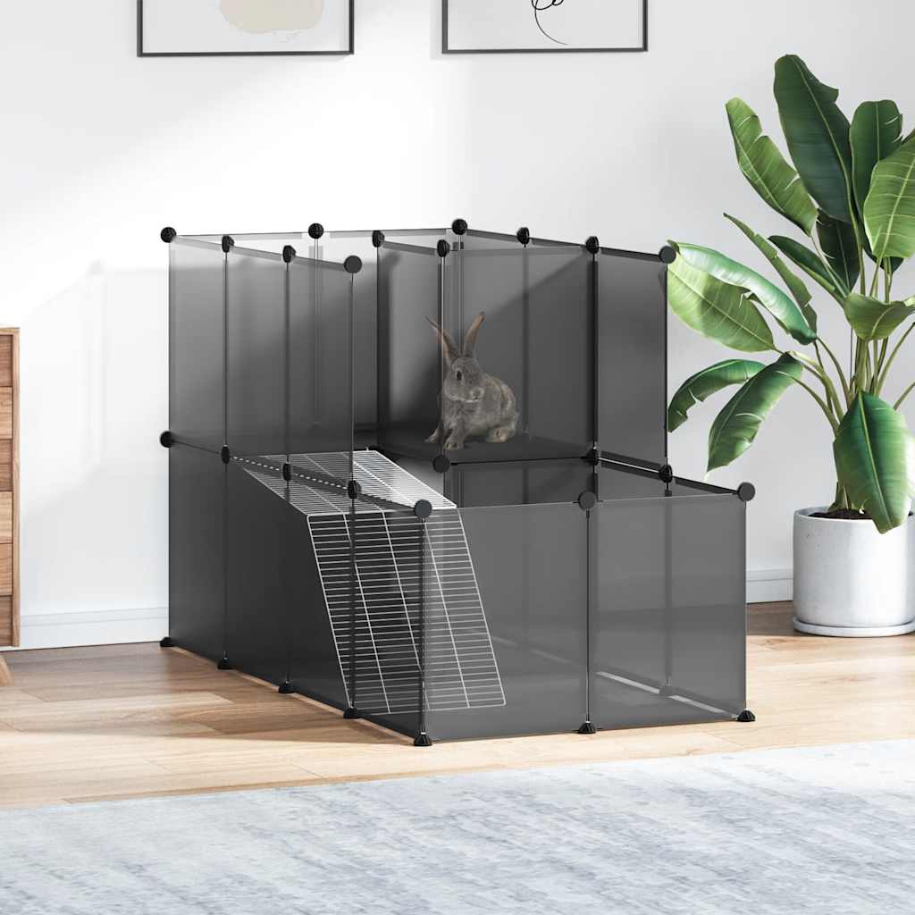 lille dyrebur 142x74x93 cm PP og stål sort