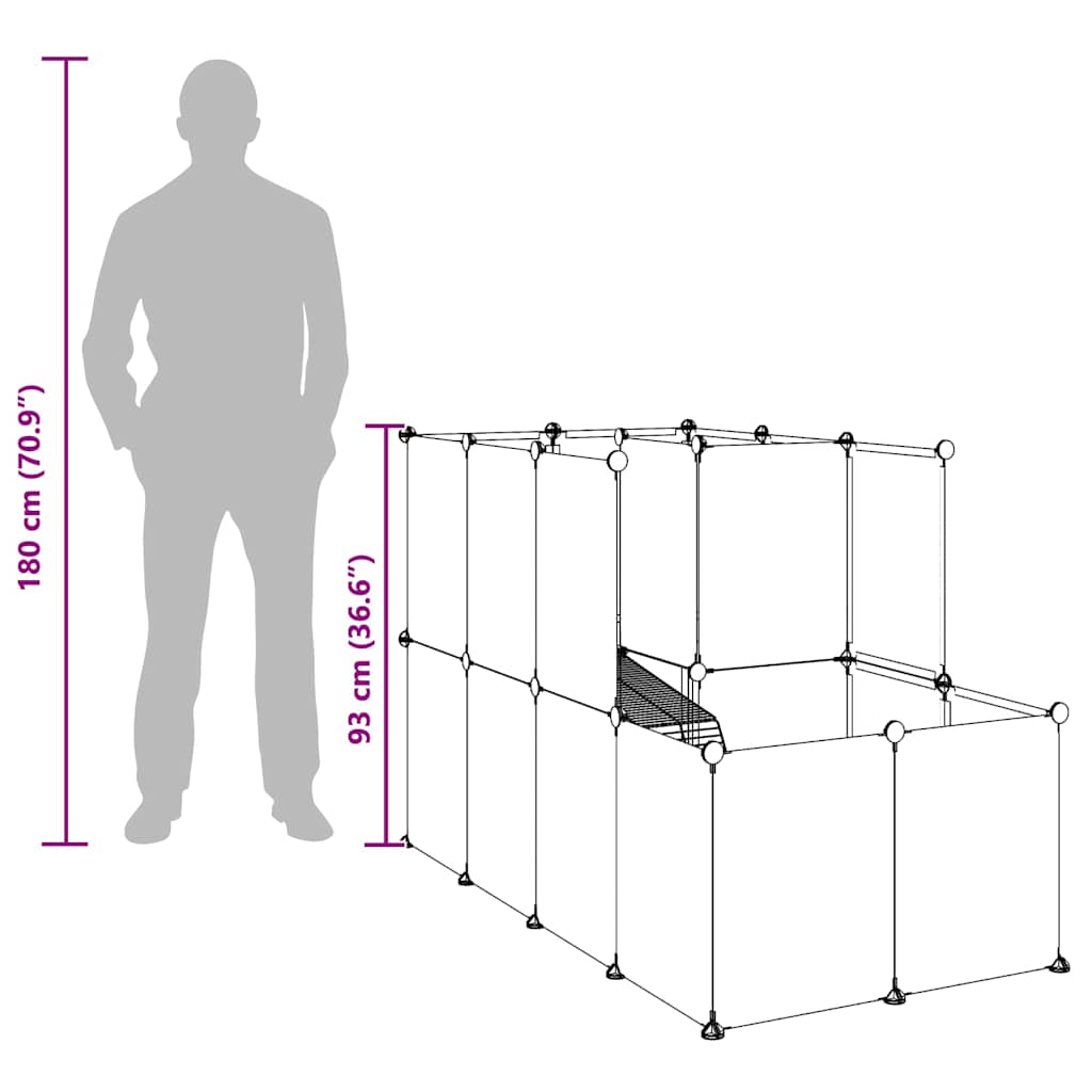lille dyrebur 142x74x93 cm PP og stål transparent