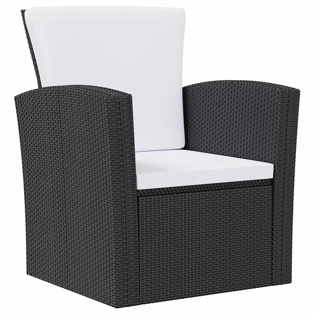 loungesæt til haven 8 dele med hynder polyrattan sort