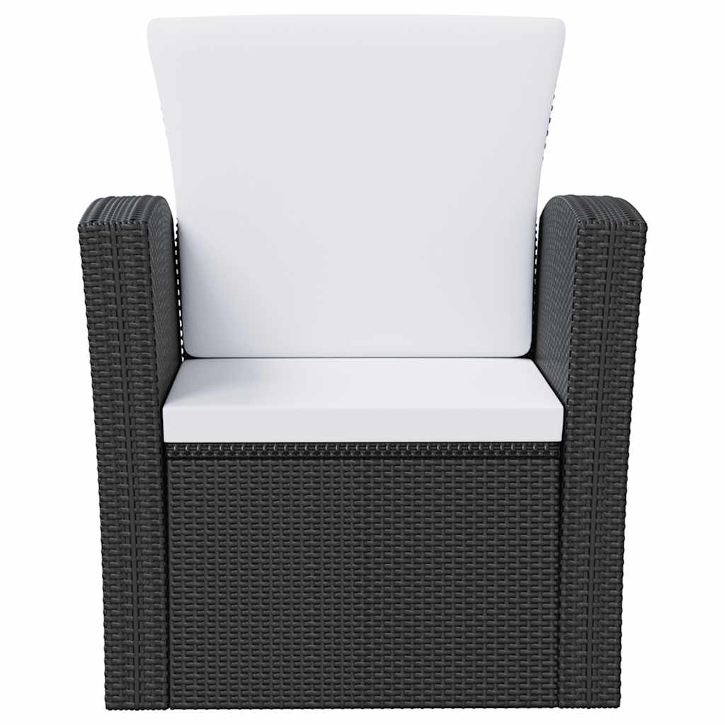 loungesæt til haven 8 dele med hynder polyrattan sort