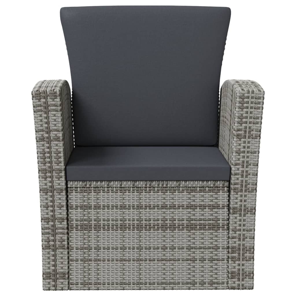 loungesæt til haven 8 dele med hynder polyrattan grå