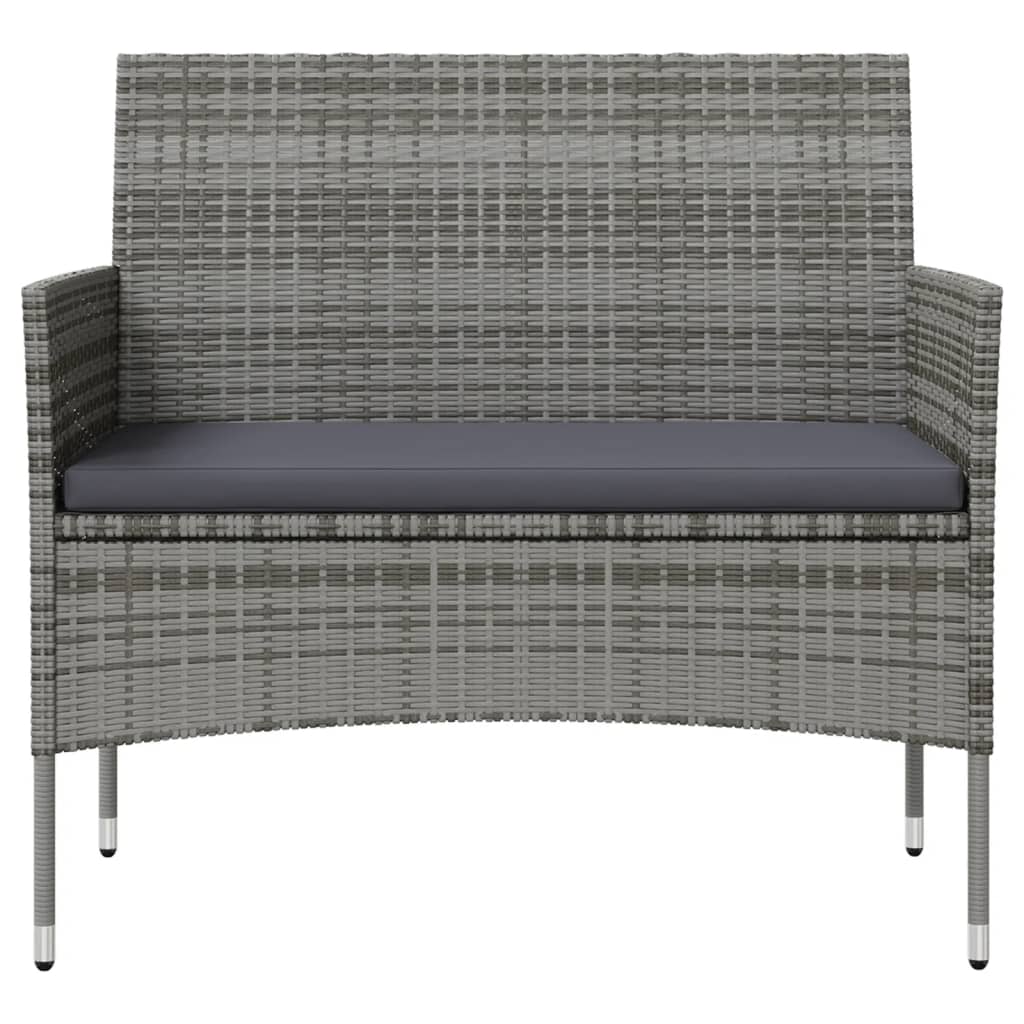 loungesæt til haven 8 dele med hynder polyrattan grå