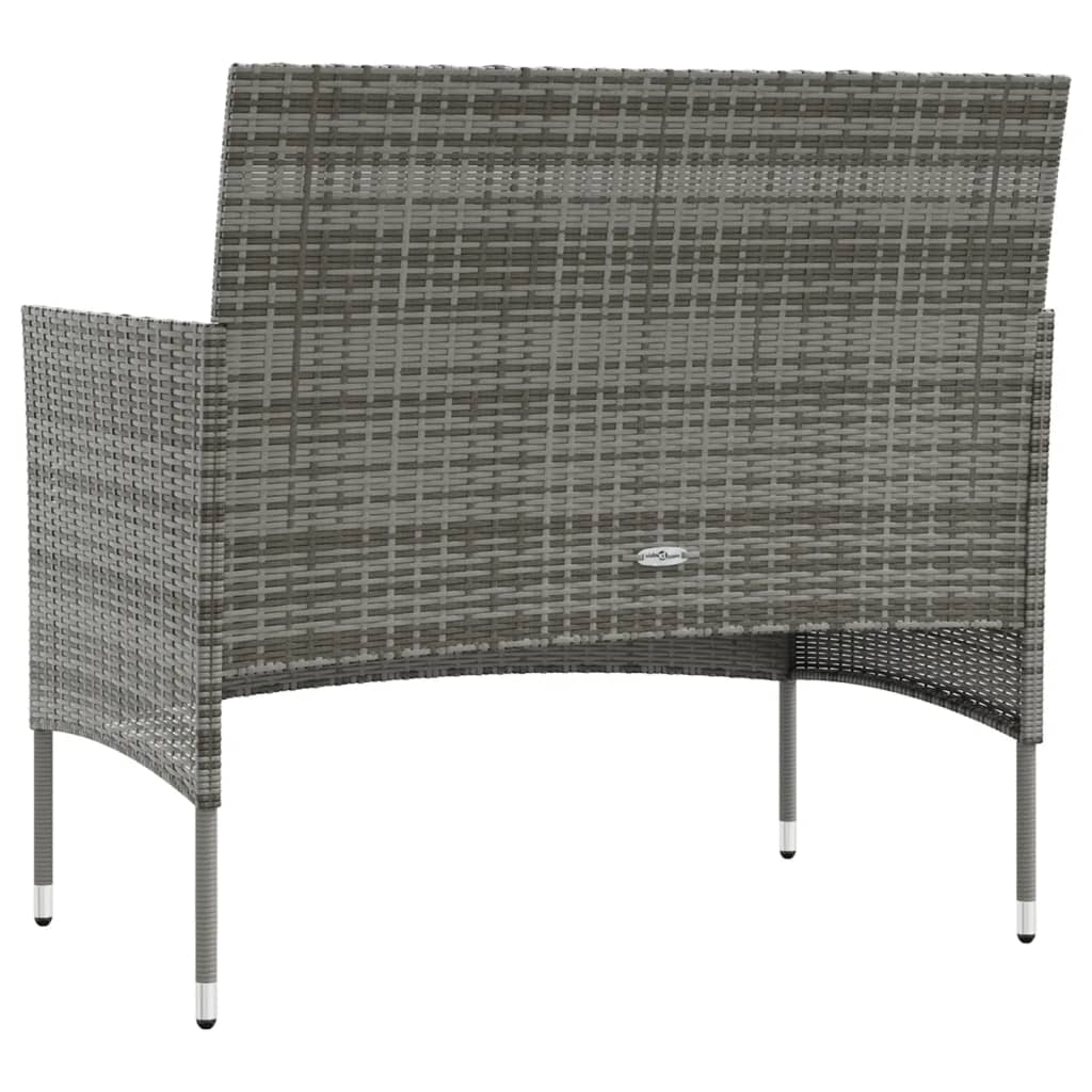 loungesæt til haven 8 dele med hynder polyrattan grå