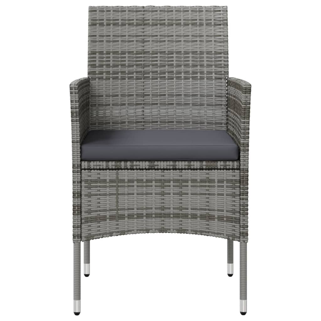 loungesæt til haven 8 dele med hynder polyrattan grå