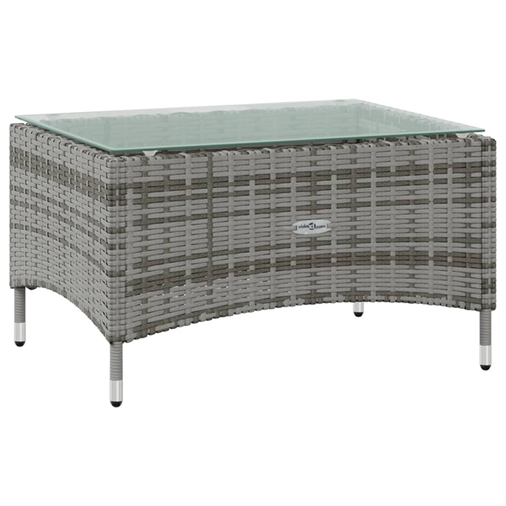 loungesæt til haven 8 dele med hynder polyrattan grå