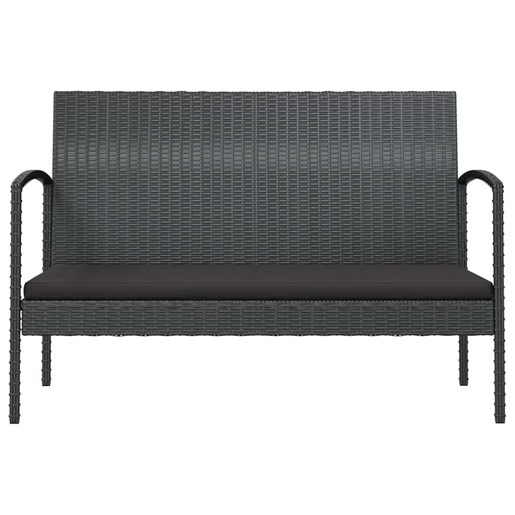 loungesæt til haven 8 dele med hynder polyrattan sort