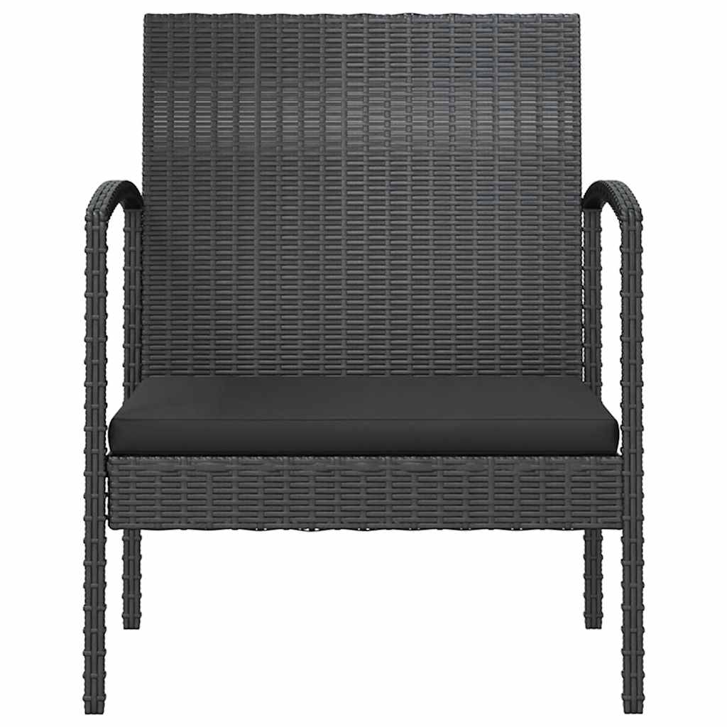 loungesæt til haven 8 dele med hynder polyrattan sort