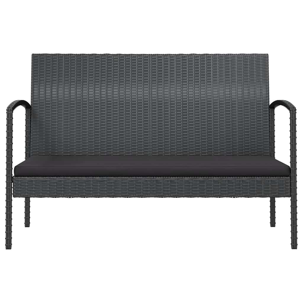 loungesæt til haven 16 dele med hynder polyrattan sort