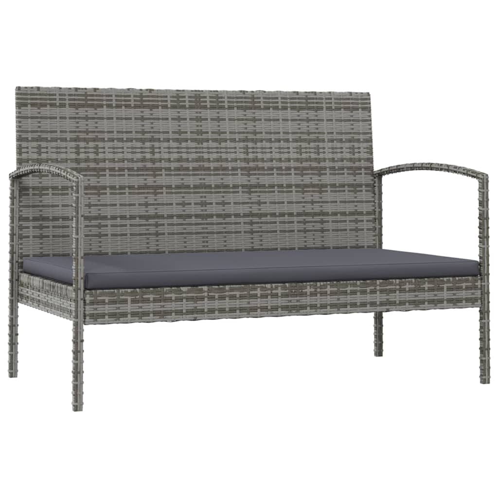 loungesæt til haven 8 dele med hynder polyrattan grå