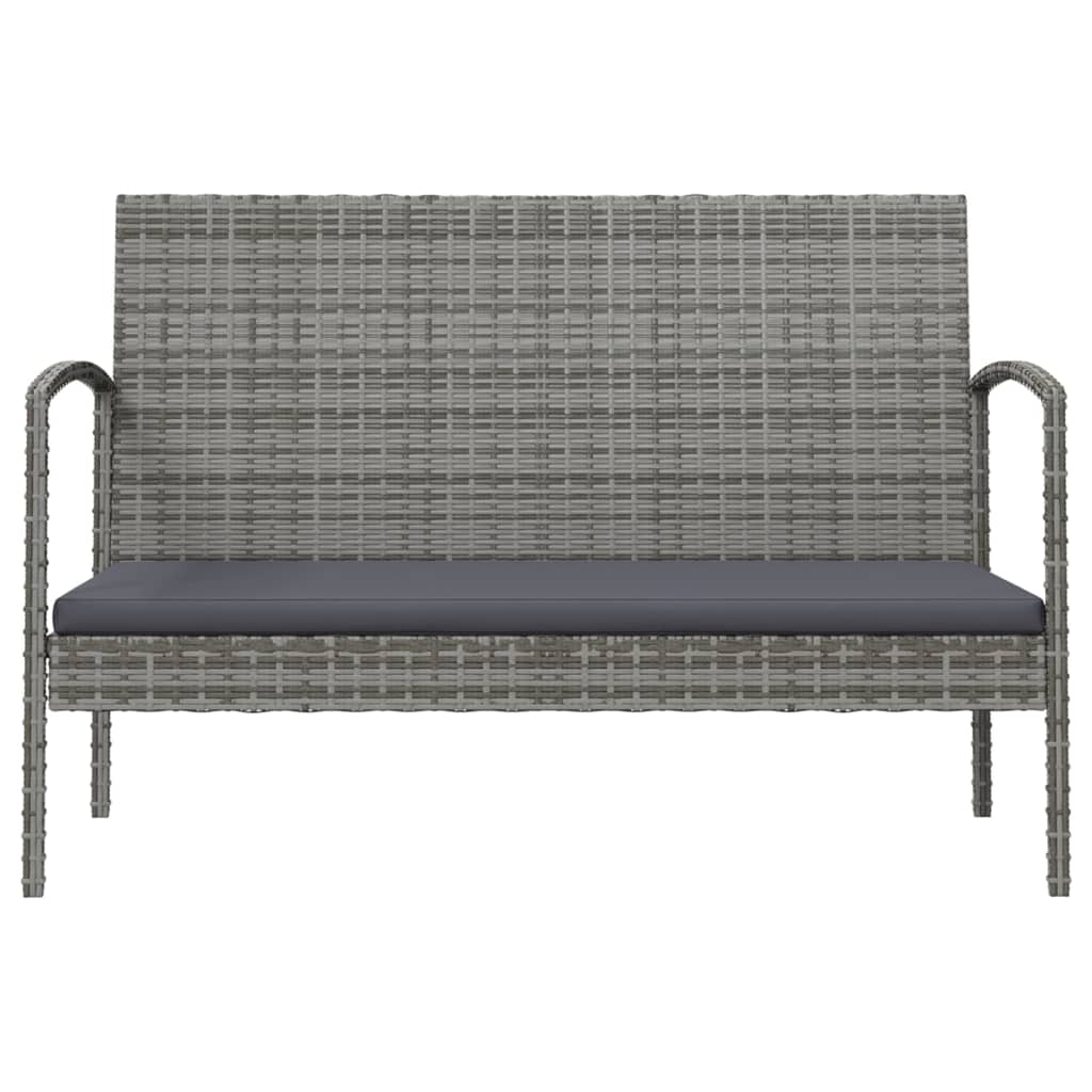 loungesæt til haven 8 dele med hynder polyrattan grå