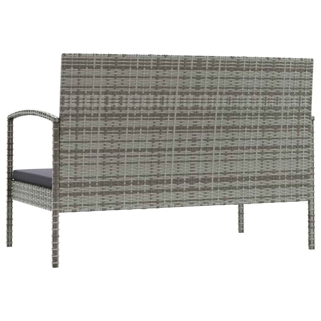 loungesæt til haven 8 dele med hynder polyrattan grå