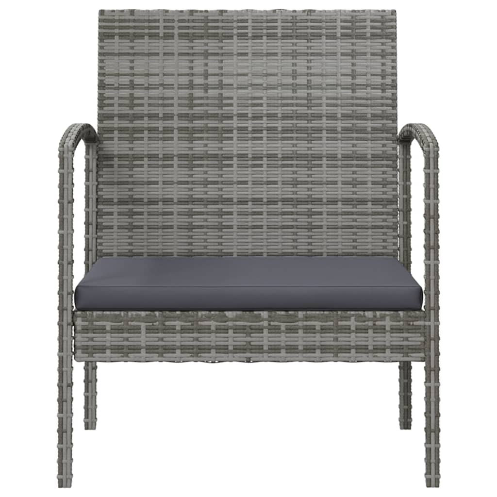 loungesæt til haven 8 dele med hynder polyrattan grå