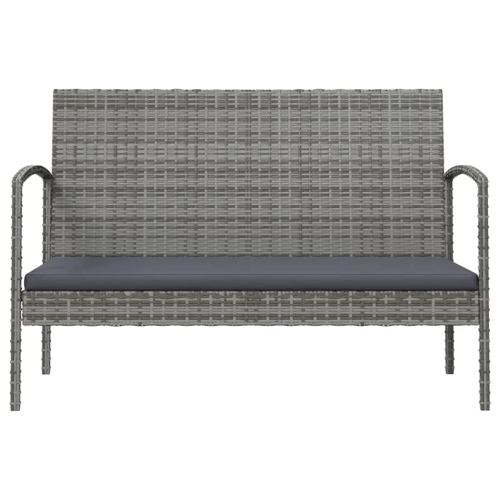 loungesæt til haven 16 dele med hynder polyrattan grå