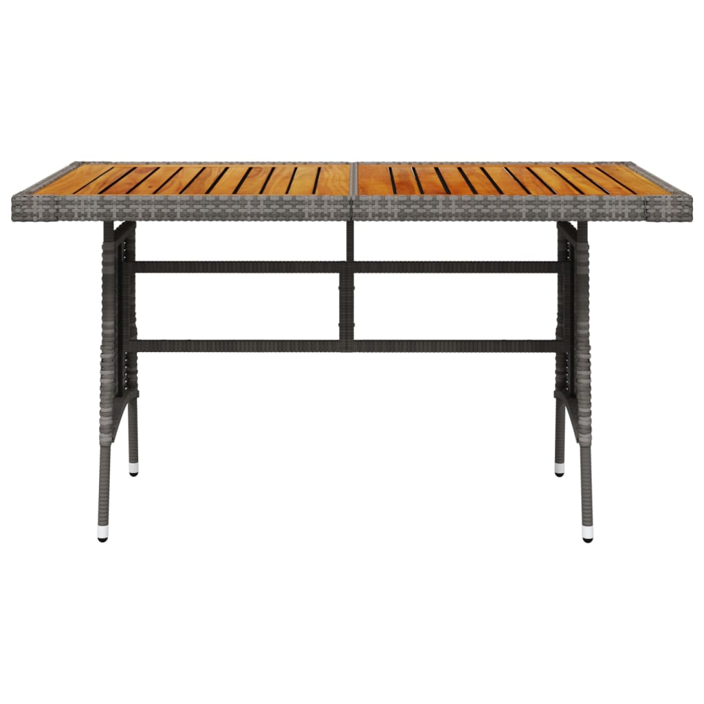 havebord 130x70x72 cm polyrattan og massivt akacietræ grå
