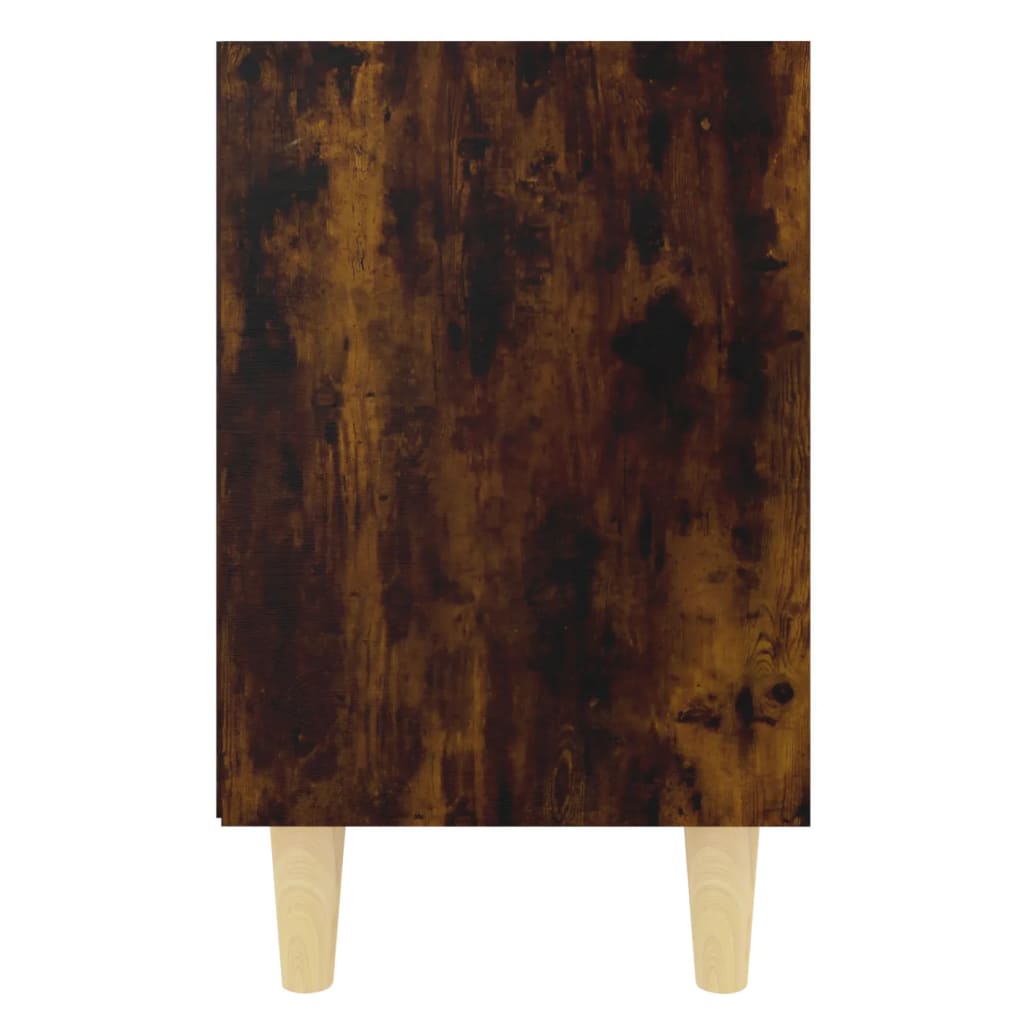 sengeborde 2 stk. med massive træben 40x30x50 cm røget egetræ