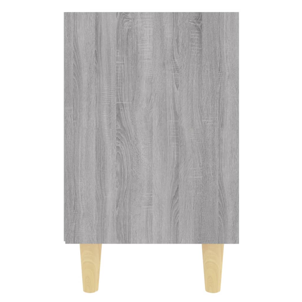sengebord med massive træben 40x30x50 cm grå sonoma-eg