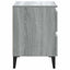 sengeborde 2 stk. med metalben 40x35x50 cm grå sonoma-eg