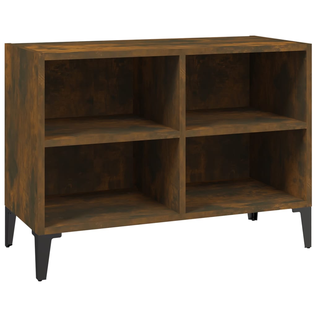 tv-bord med metalben 69,5x30x50 cm røget eg