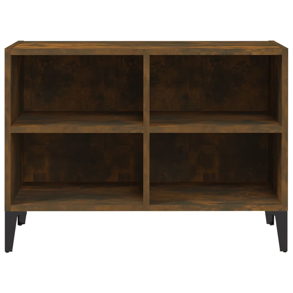 tv-bord med metalben 69,5x30x50 cm røget eg