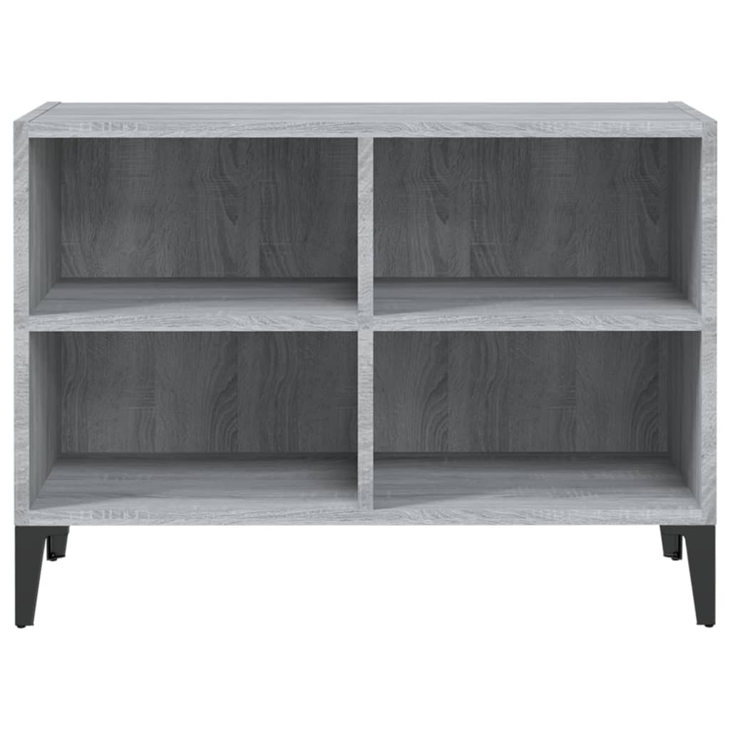 tv-bord med metalben 69,5x30x50 cm grå sonoma-eg