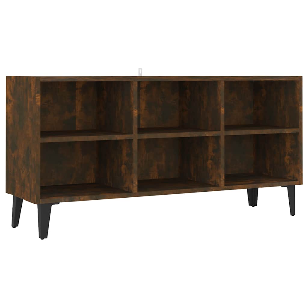 tv-bord med metalben 103,5x30x50 cm sonoma-eg
