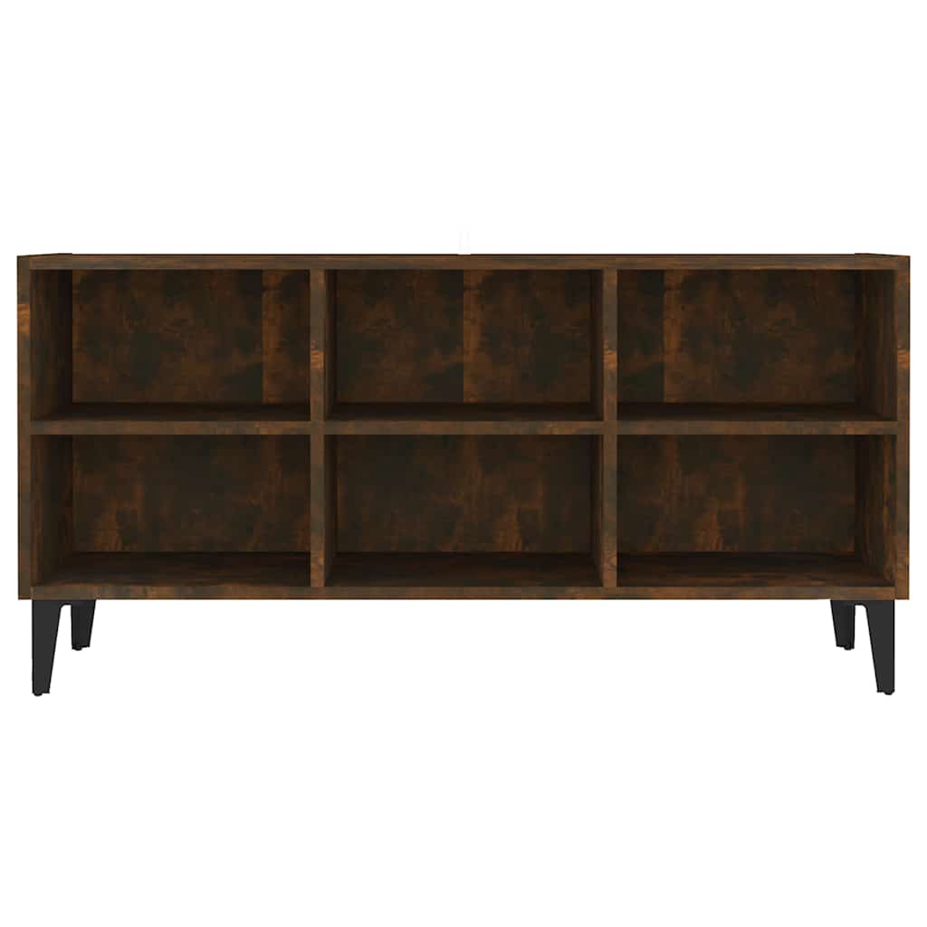 tv-bord med metalben 103,5x30x50 cm sonoma-eg