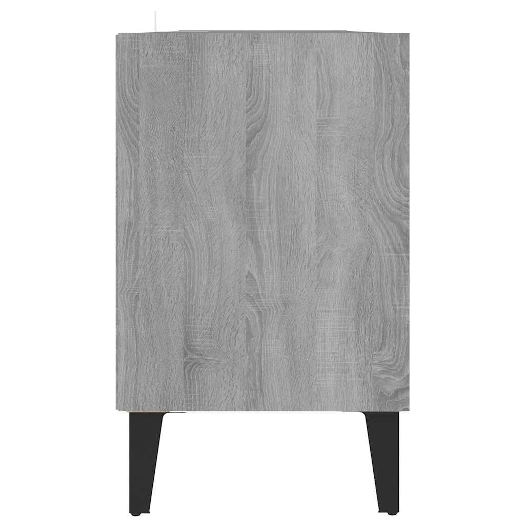 tv-bord med metalben 103,5x30x50 cm grå sonoma-eg