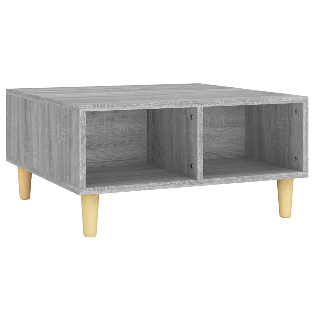 sofabord 60x60x30 cm konstrueret træ grå sonoma-eg