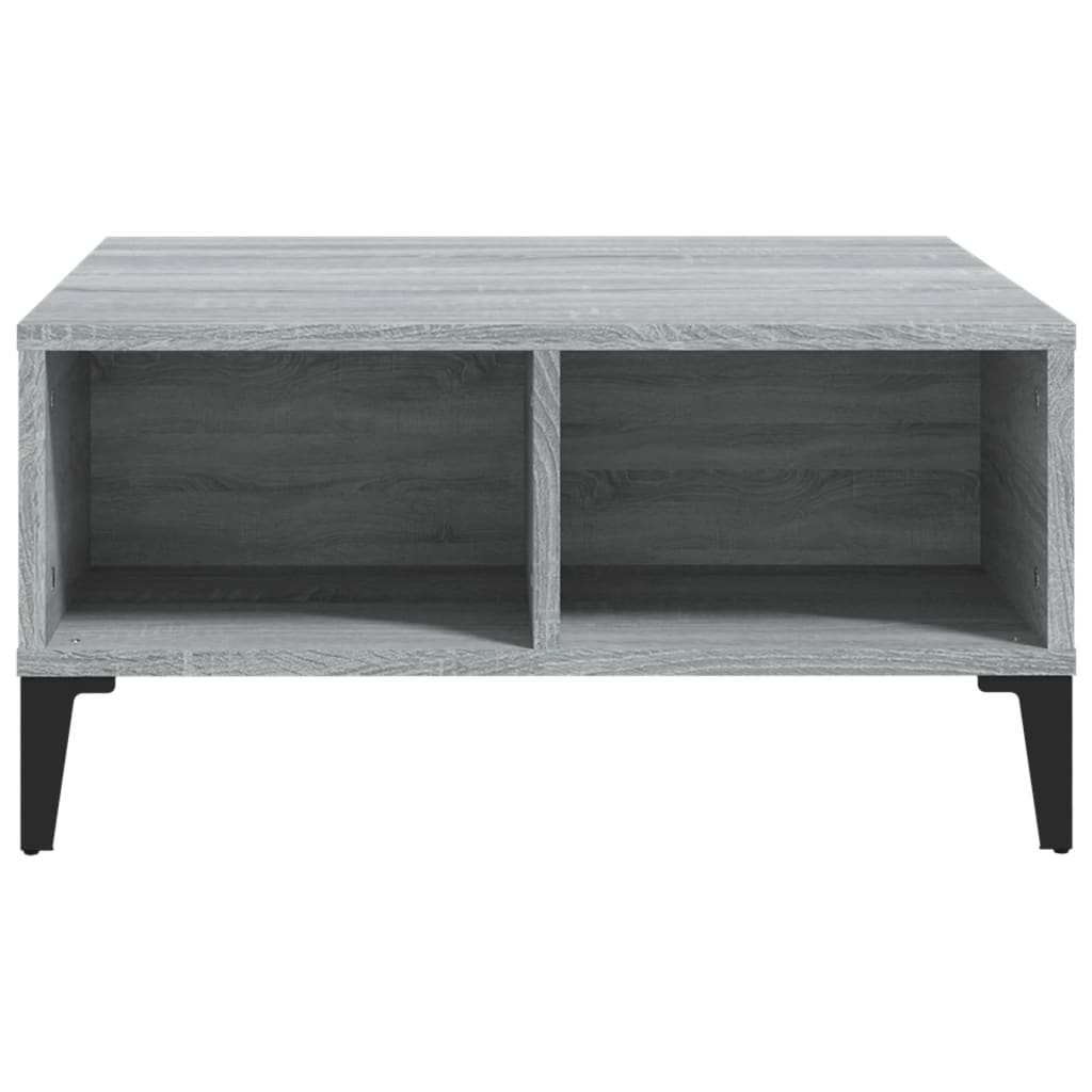 sofabord 60x60x30 cm konstrueret træ grå sonoma-eg