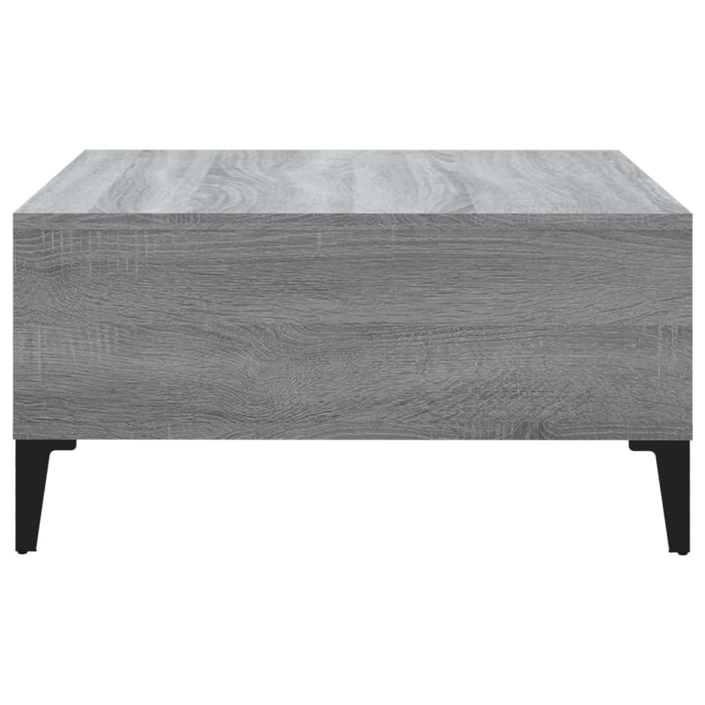 sofabord 60x60x30 cm konstrueret træ grå sonoma-eg