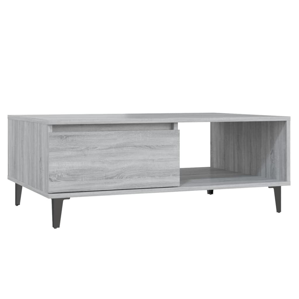 sofabord 90x60x35 cm konstrueret træ grå sonoma-eg