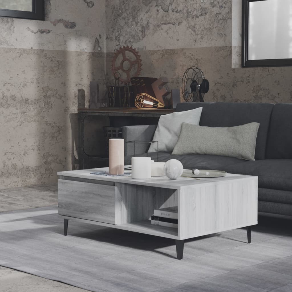 sofabord 90x60x35 cm konstrueret træ grå sonoma-eg