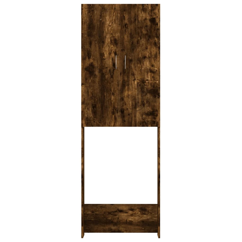 vaskemaskineskab 64x25,5x190 cm røget egetræsfarve