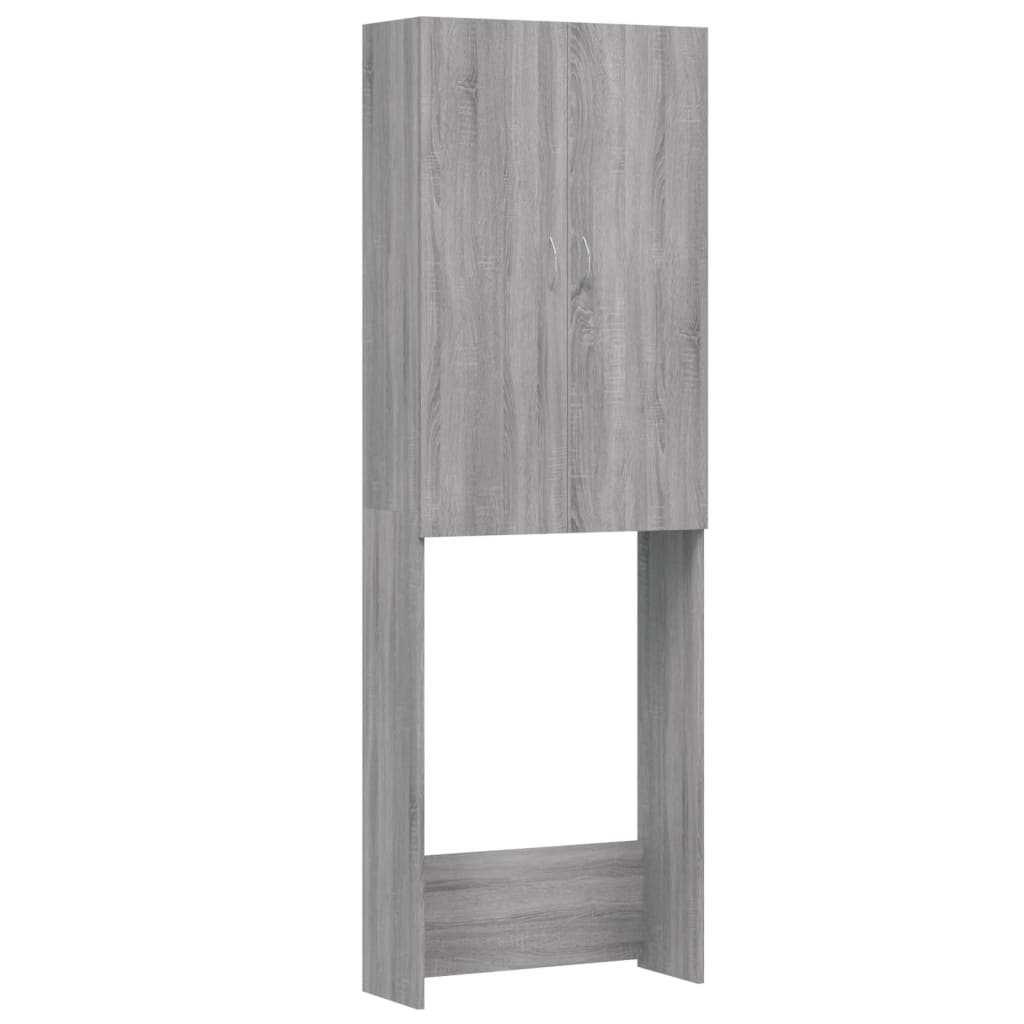 vaskemaskineskab 64x25,5x190 cm grå sonoma-eg