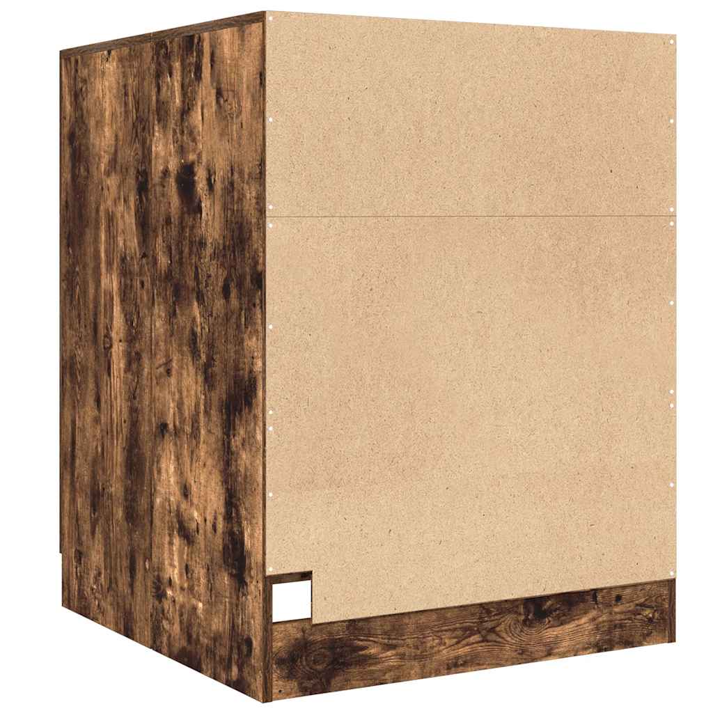 vaskemaskineskab 71x71,5x91,5 cm røget egetræsfarve