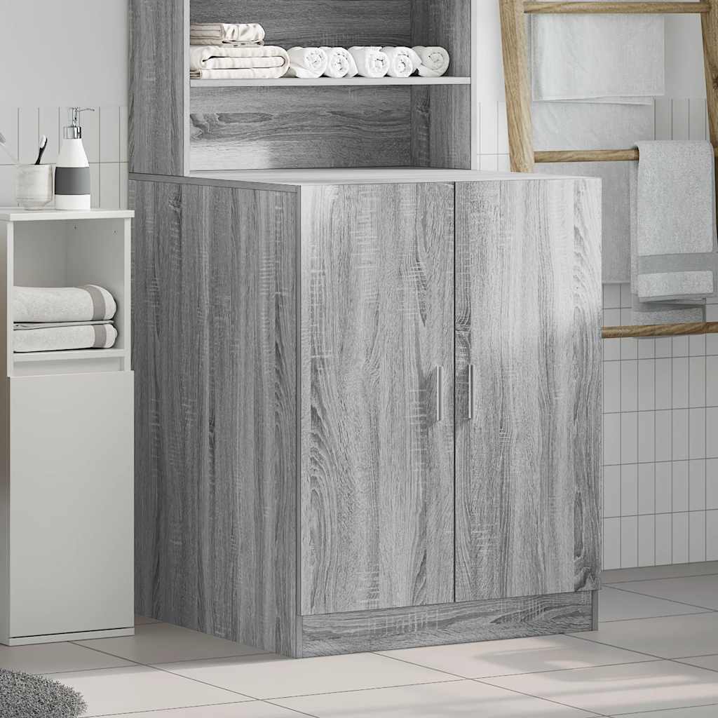 vaskemaskineskab 71x71,5x91,5 cm grå sonoma-eg
