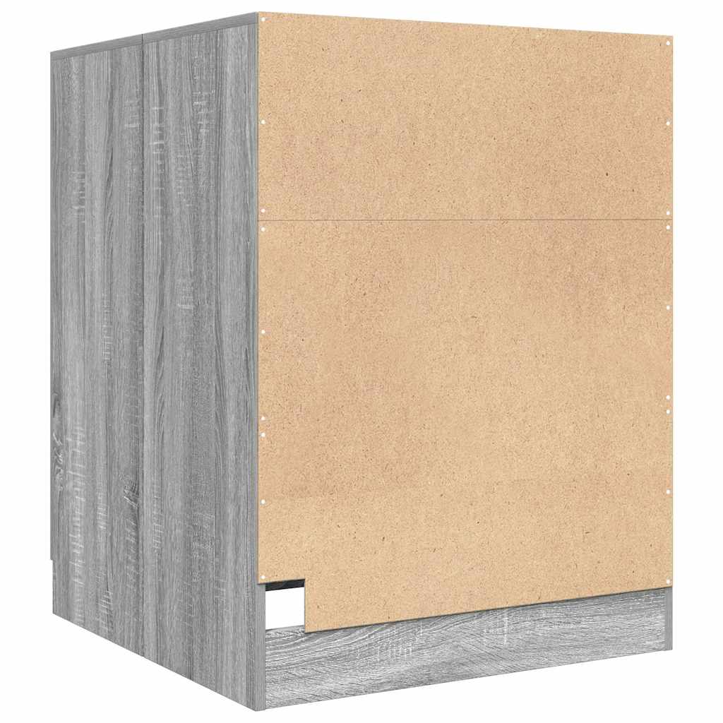 vaskemaskineskab 71x71,5x91,5 cm grå sonoma-eg