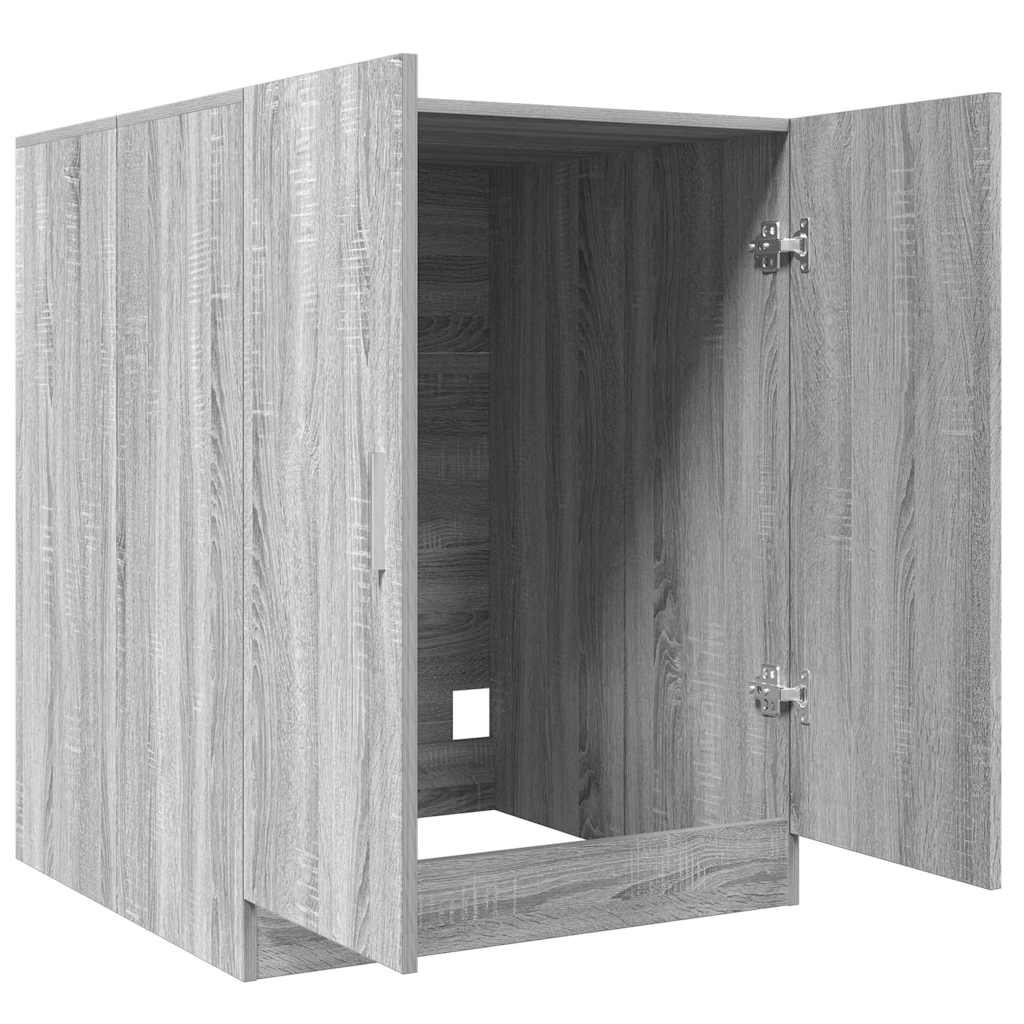 vaskemaskineskab 71x71,5x91,5 cm grå sonoma-eg