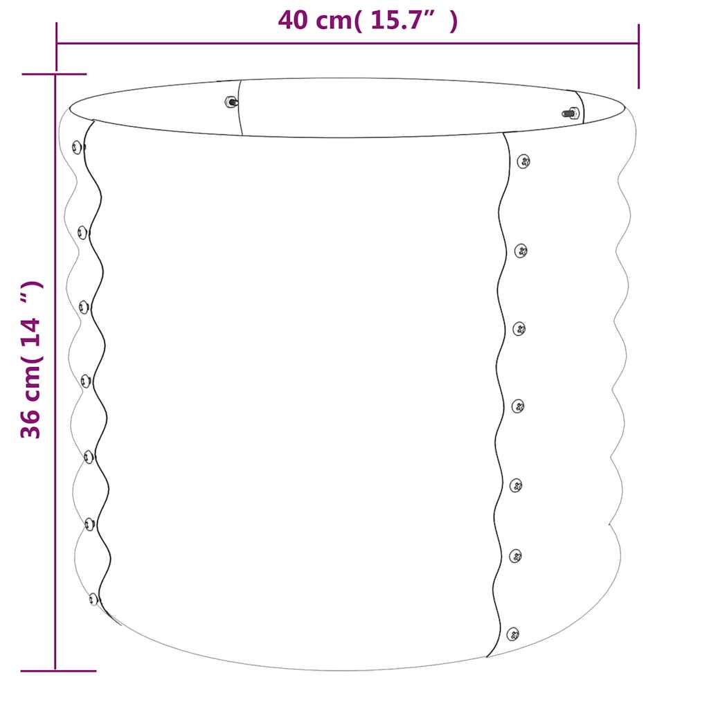 plantekrukke 40x40x36 cm galvaniseret stål antracitgrå
