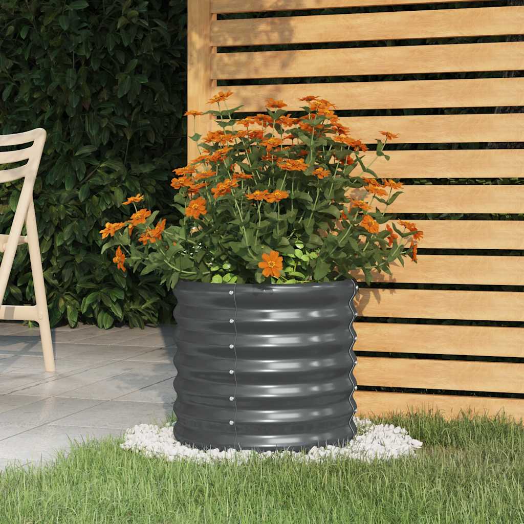 plantekrukke 40x40x36 cm galvaniseret stål antracitgrå