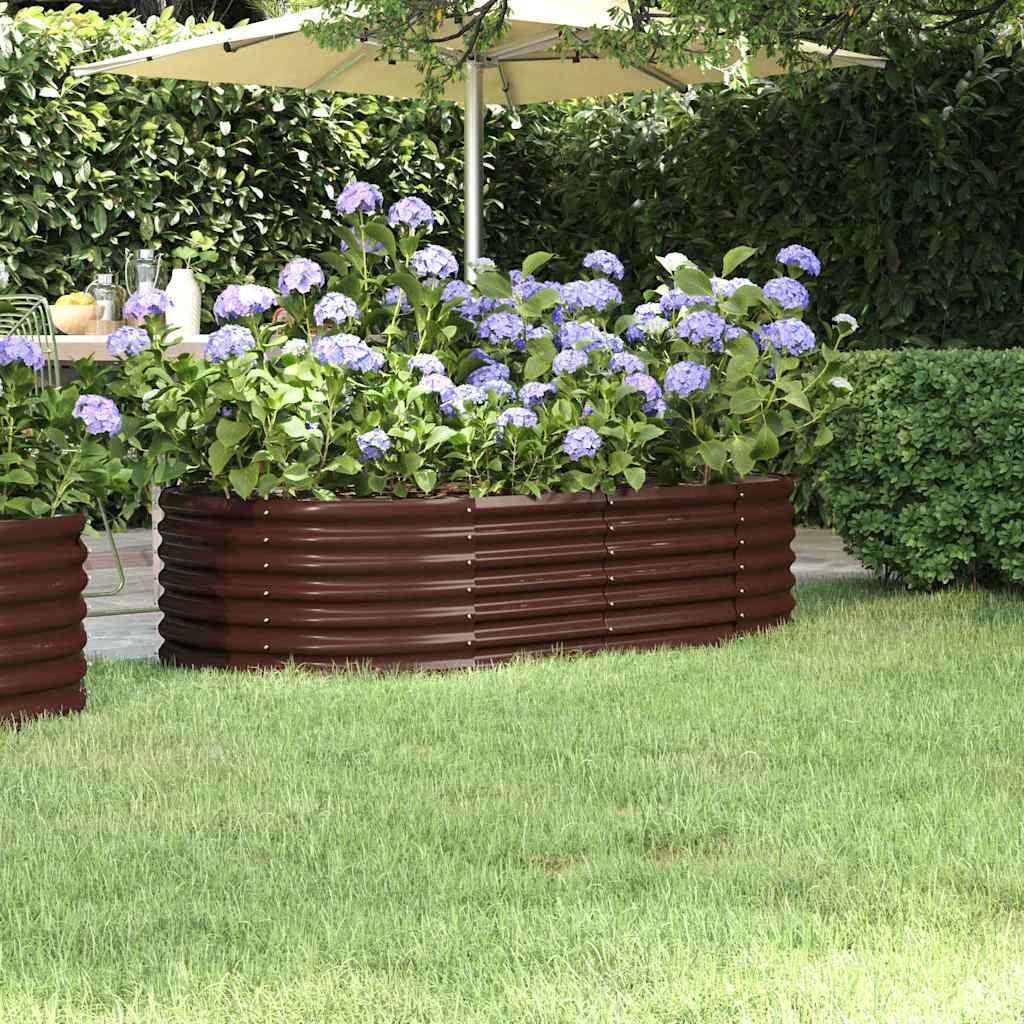 plantekasse 152x80x36 cm galvaniseret stål brun