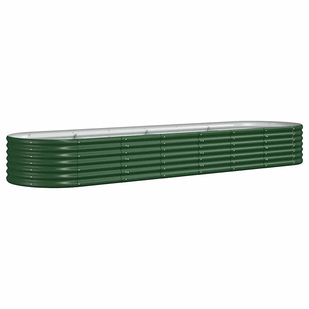 plantekasse 296x80x36 cm galvaniseret stål grøn