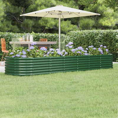 plantekasse 296x80x36 cm galvaniseret stål grøn