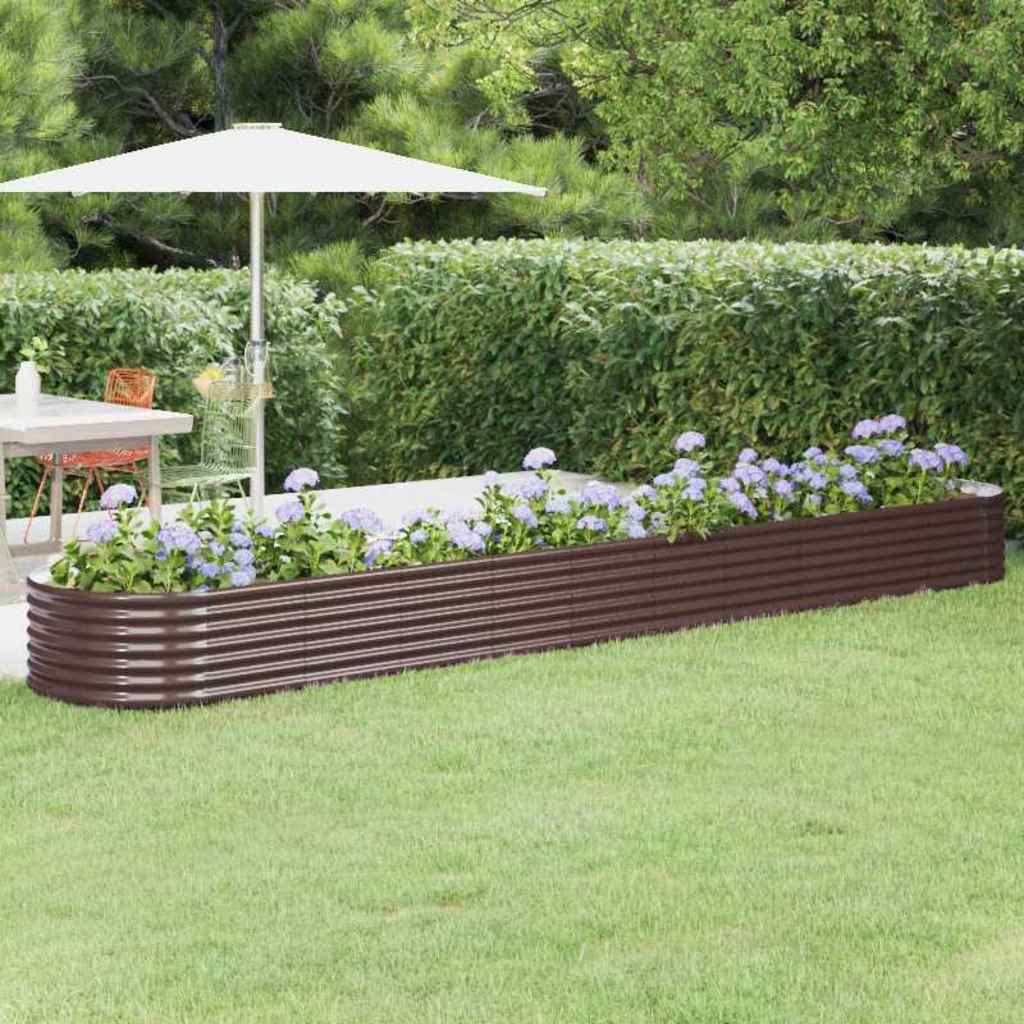 plantekrukke 440x80x36 cm galvaniseret stål brun